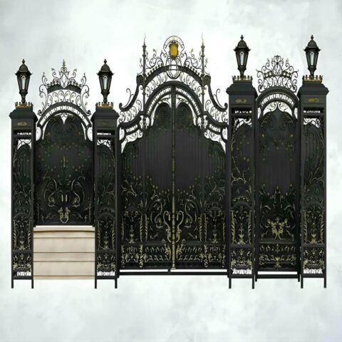 elysee-door-wrought-iron-df درب فرفورژه ورودی پارکینگ