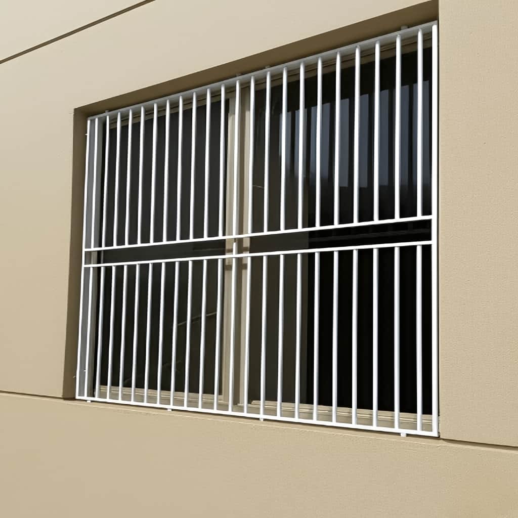 حفاظ پنجره دوجداره مدل ساده میله افقی 4 نمونه حفاظ دوجداره افقی کارخانه ثامن
