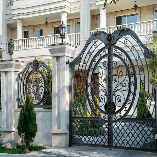 درب دولنگه و تک لنگه دایره مصور با رنگ پودری