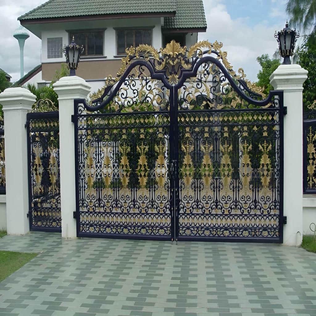 قیمت درب حیاط فرفورژه نمای آجری در نظرآباد