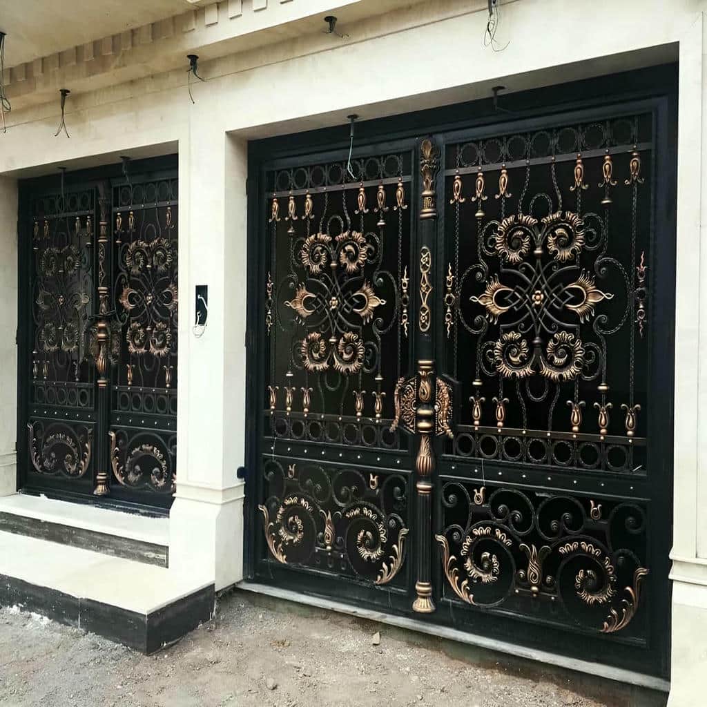 خرید درب ورودی حیاط ویلایی نمای سنگی در سقز