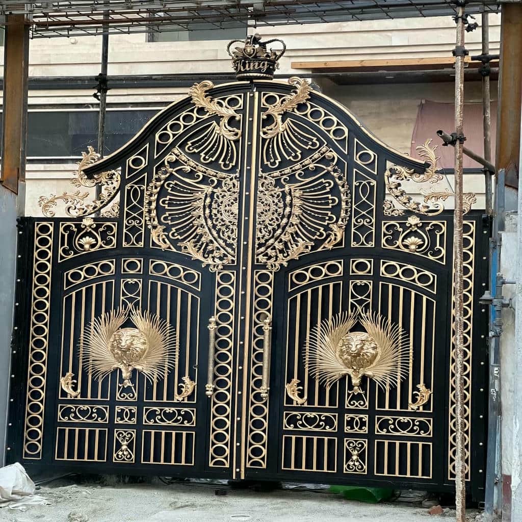 کارخانه درب حیاط ویلایی نمای سنگی در همدان