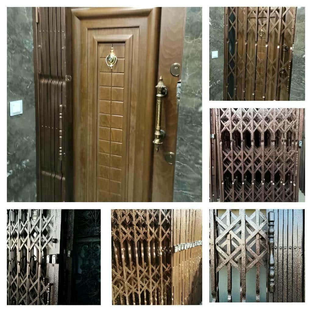 ساخت حفاظ آکاردئونی دو جداره ورودی با رنگ کورهای ساخت حفاظ آکاردئونی دو جداره ورودی با رنگ کورهای