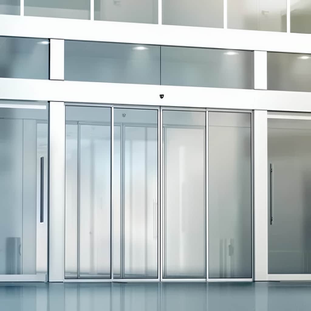 درب اتوماتیک لمینت مات برای حفظ حریم لابی