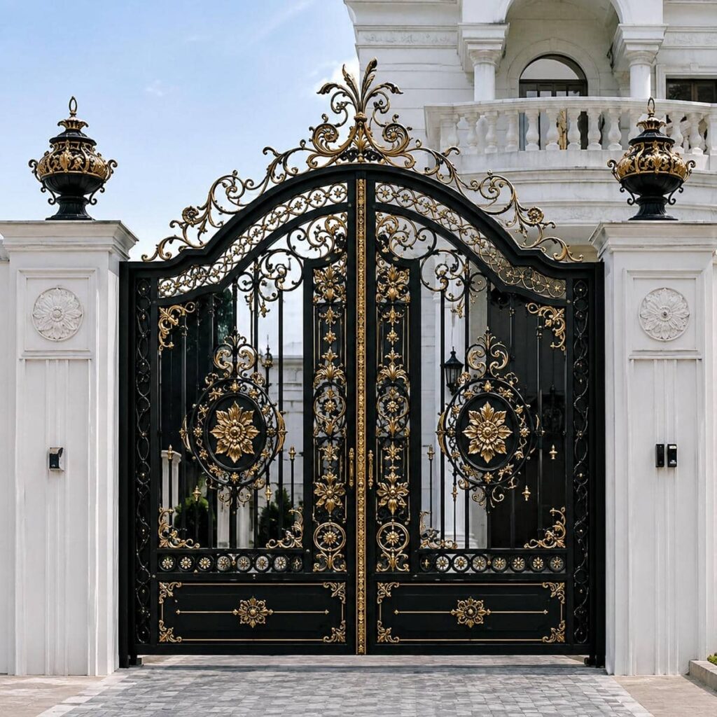 خرید درب پارکینگ مشکی طلایی ایمن