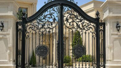 8 مدل درب پارکینگ مشکی طلایی