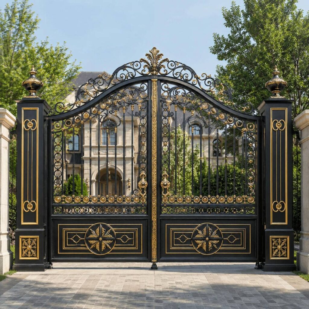 قیمت درب ویلایی مشکی طلایی سفارشی