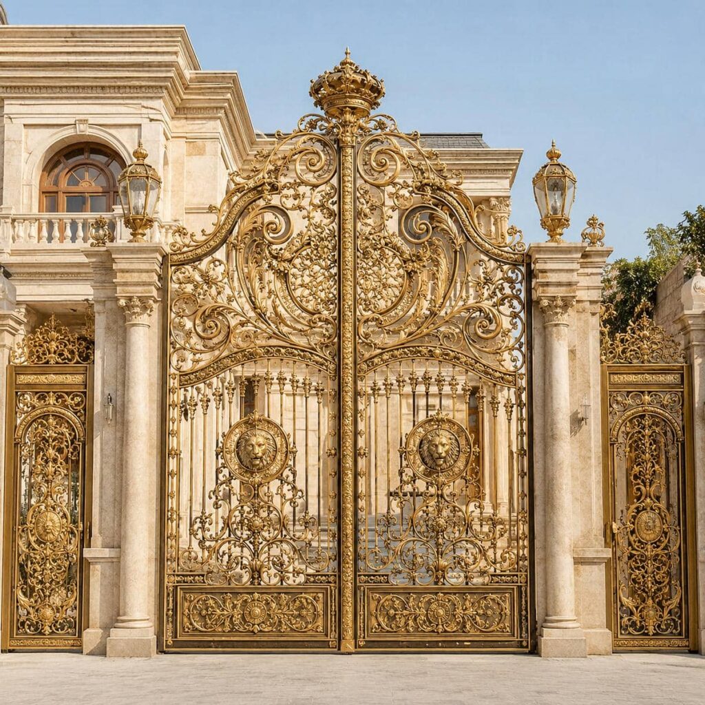 اجرای درب مشکی طلایی با کنترل دسترسی