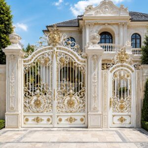 12 مدل درب پارکینگ فلزی نمای ساختمان