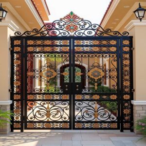9 نمونه درب حیاط فلزی دو لنگه