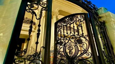 9 نمونه درب پارکینگ برش لیزری طرح هندسی