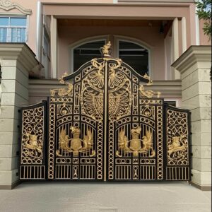 7 نمونه درب آهنی کلاسیک کتیبه دار