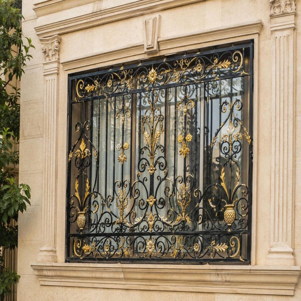 اجرای حفاظ پنجره طرح دار لیزری با قفل مطمئن
