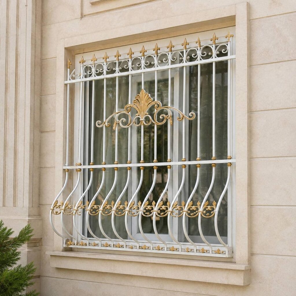 نصب حفاظ پنجره طرح دار لیزری روی زیرسازی مقاوم