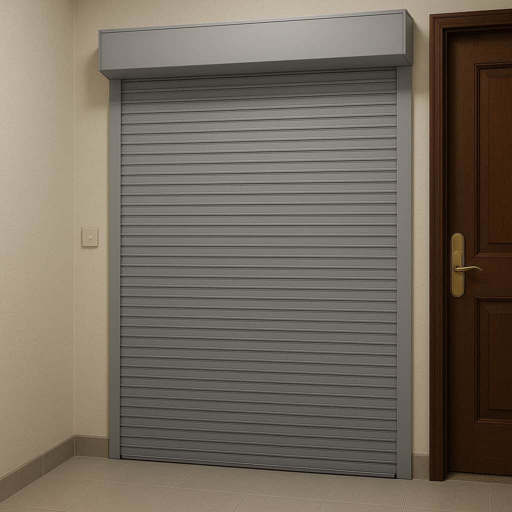درب کرکره ای پارکینگ با رنگ سفید