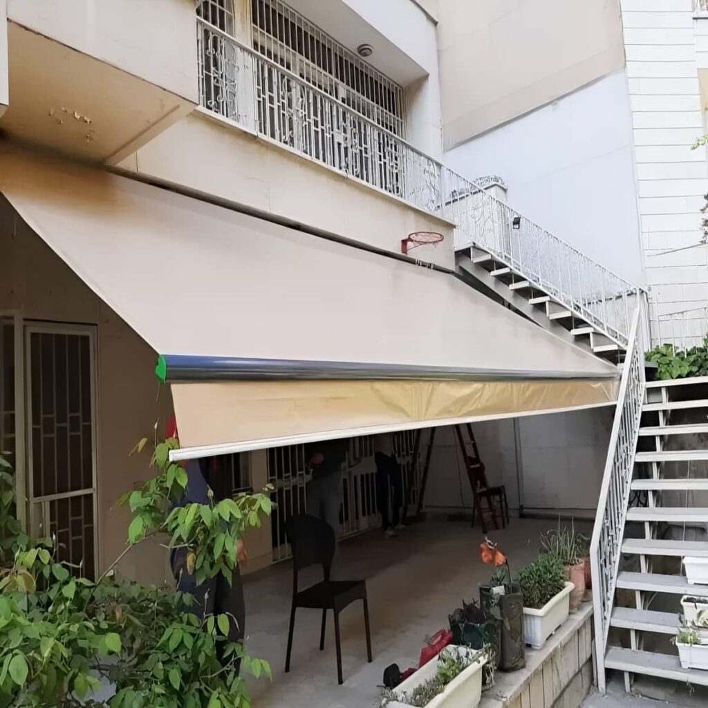 سایه بان متحرک فروشگاه سایه بان متحرک فروشگاه