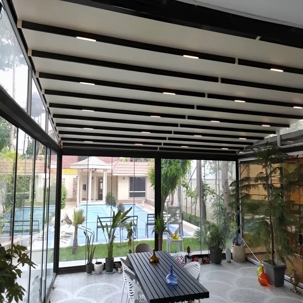 سایبان حیاط اتوماتیک برای پارک خودرو سایبان حیاط اتوماتیک برای پارک خودرو