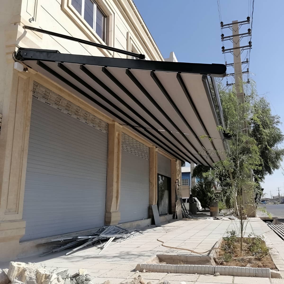 سقف متحرک پارچه ای پوشش جمع شونده مرکز فروش سقف متحرک پارچه ای مناسب ضمانت گارانتی و قرارداد نصب