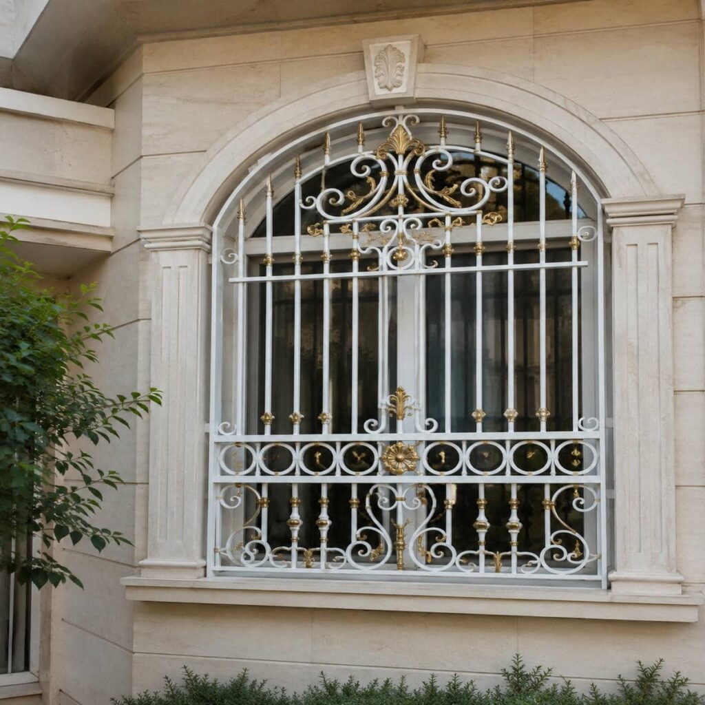 حفاظ پنجره مدرن با قاب مستطیلی
