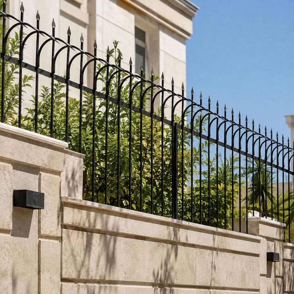 محافظ روی دیوار کنار نمای سنگی در تبریز