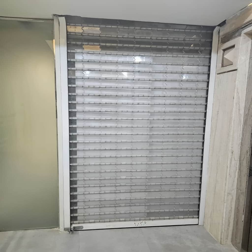 کرکره برقی فولادی با پوشش رنگی خاکستری