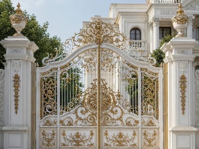 درب حیاط فلزی مشکی در ایلام مرکز تخصصی فروش درب حیاط در ایلام و حومه